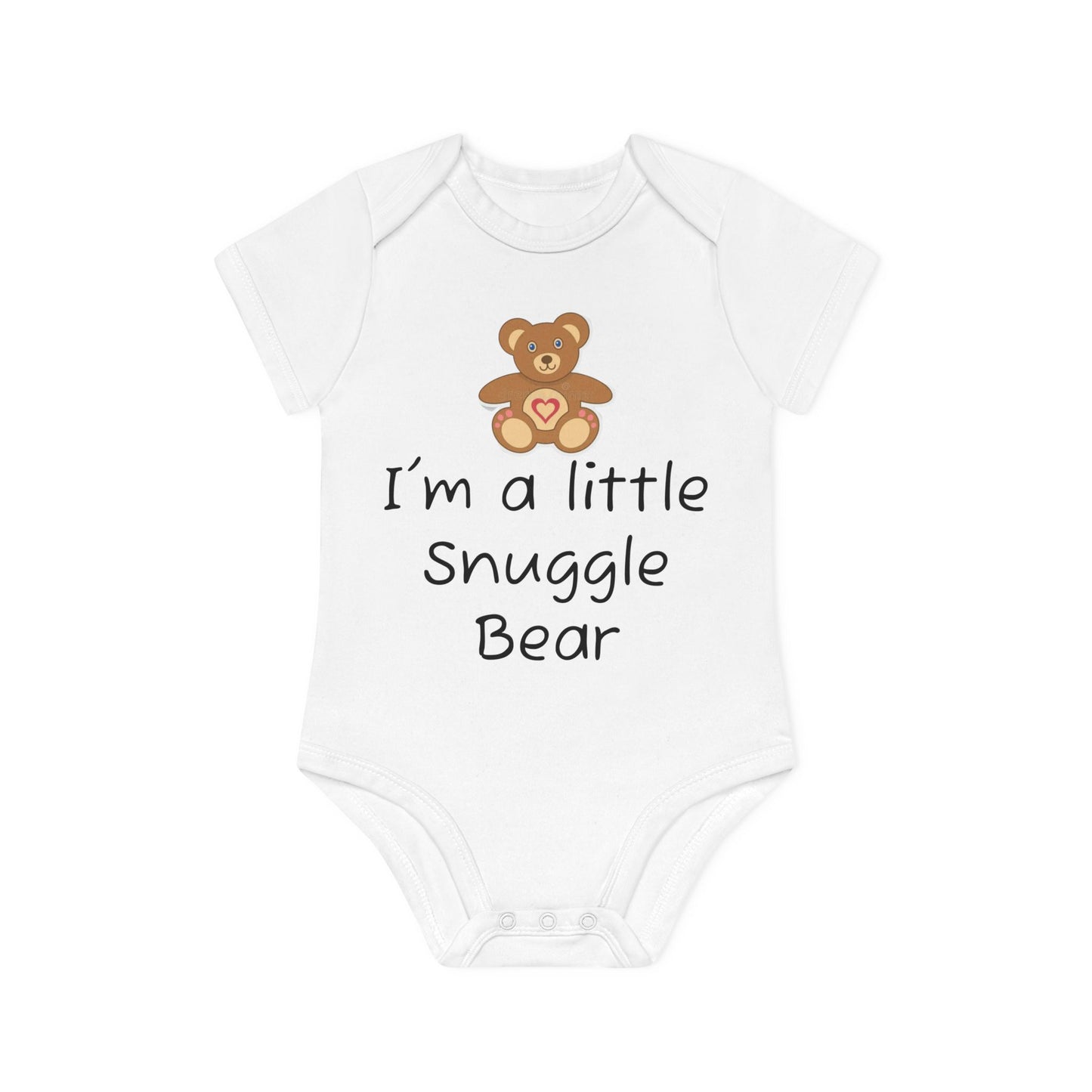 Cute Snuggle Bear Organic Baby Bodysuit - Perfect Gift for New Parents