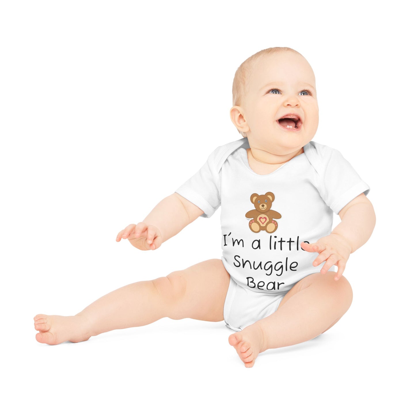 Cute Snuggle Bear Organic Baby Bodysuit - Perfect Gift for New Parents