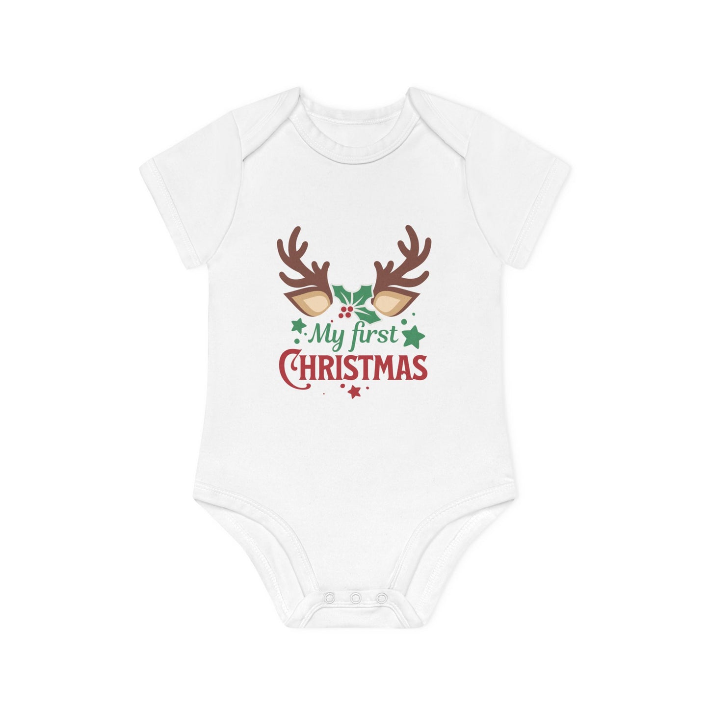 Baby Organic Bodysuit - "My First Christmas"