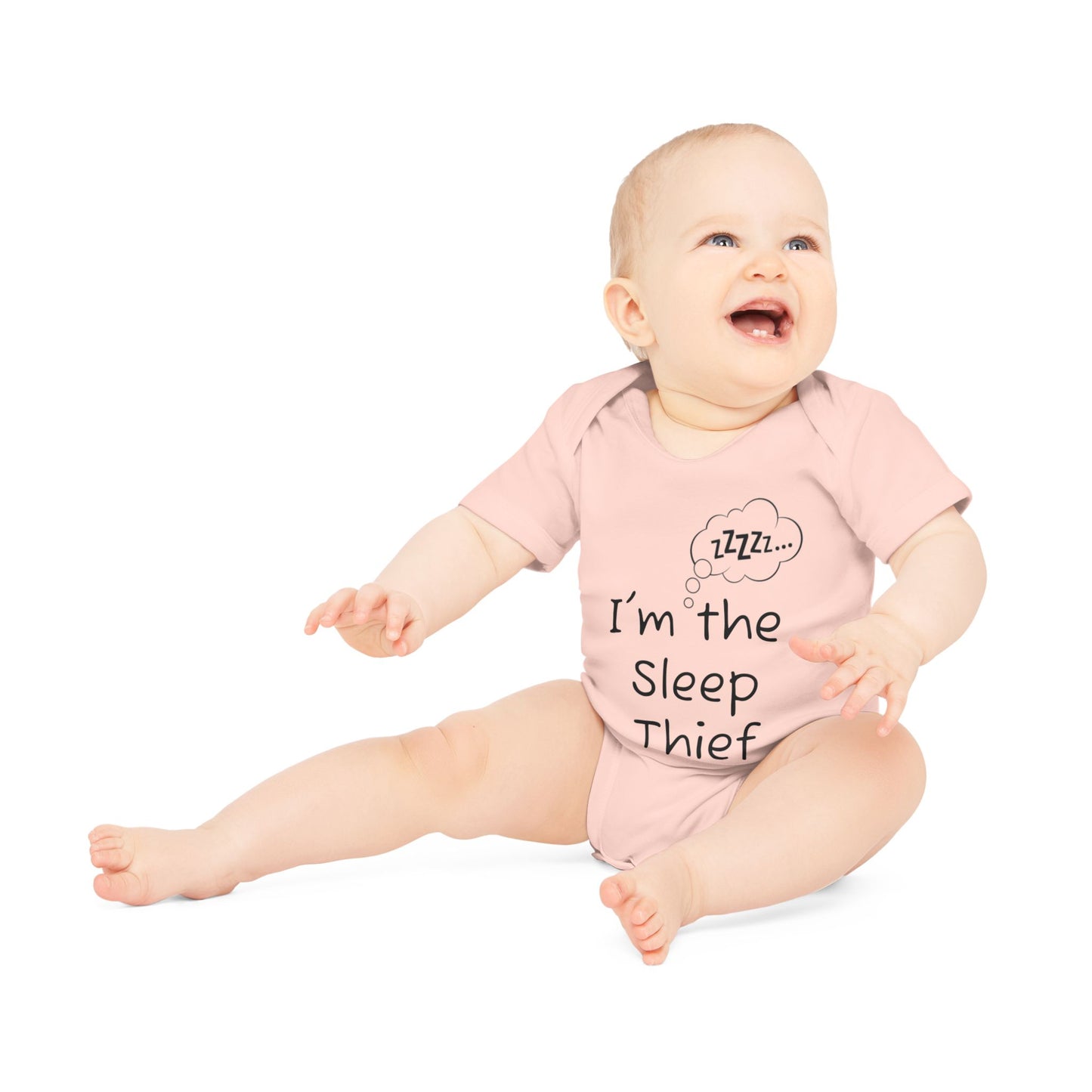 Baby Organic Bodysuit - "I'm the Sleep Thief"