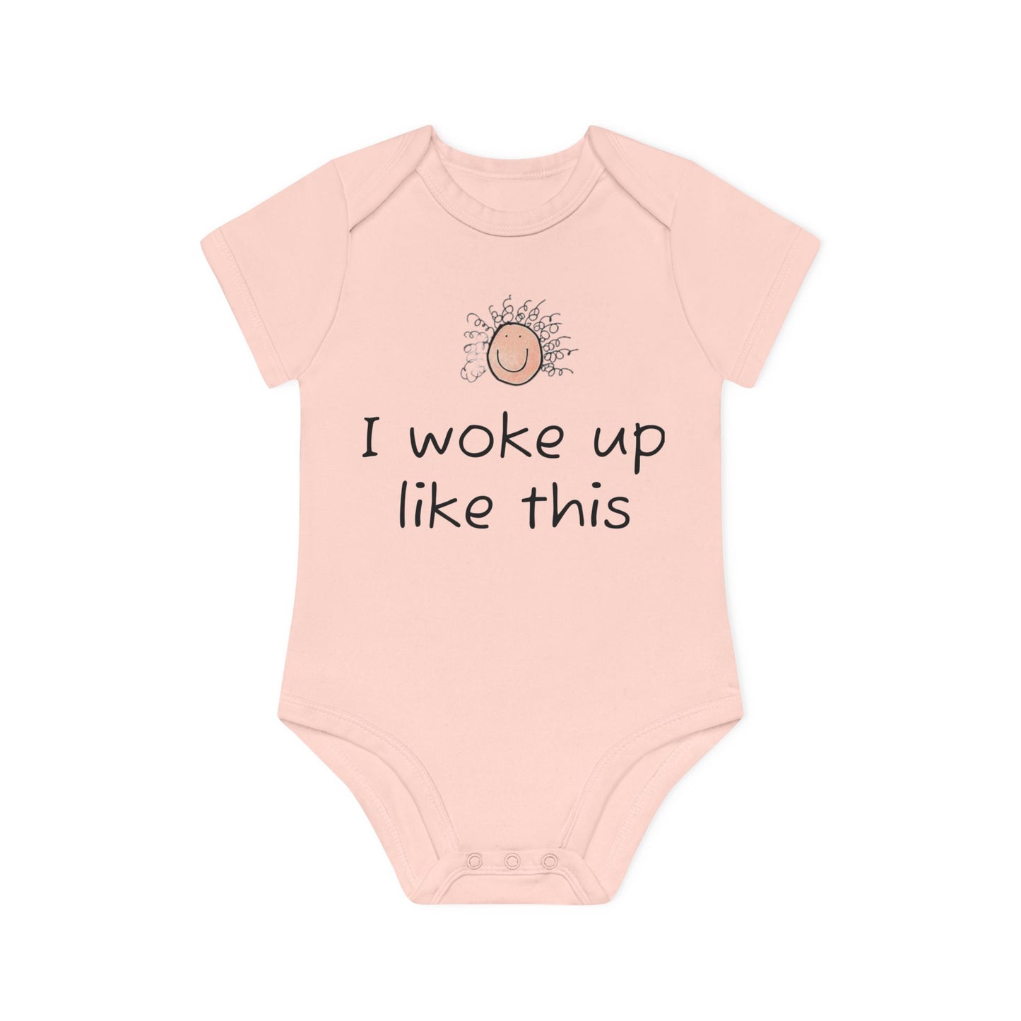 Baby Organic Short Sleeve Bodysuit, I woke up like this