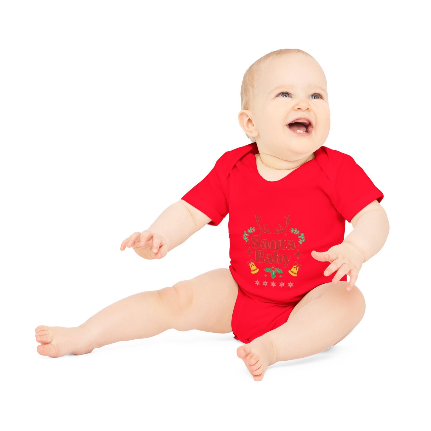 Baby Organic Bodysuit - "Santa Baby"