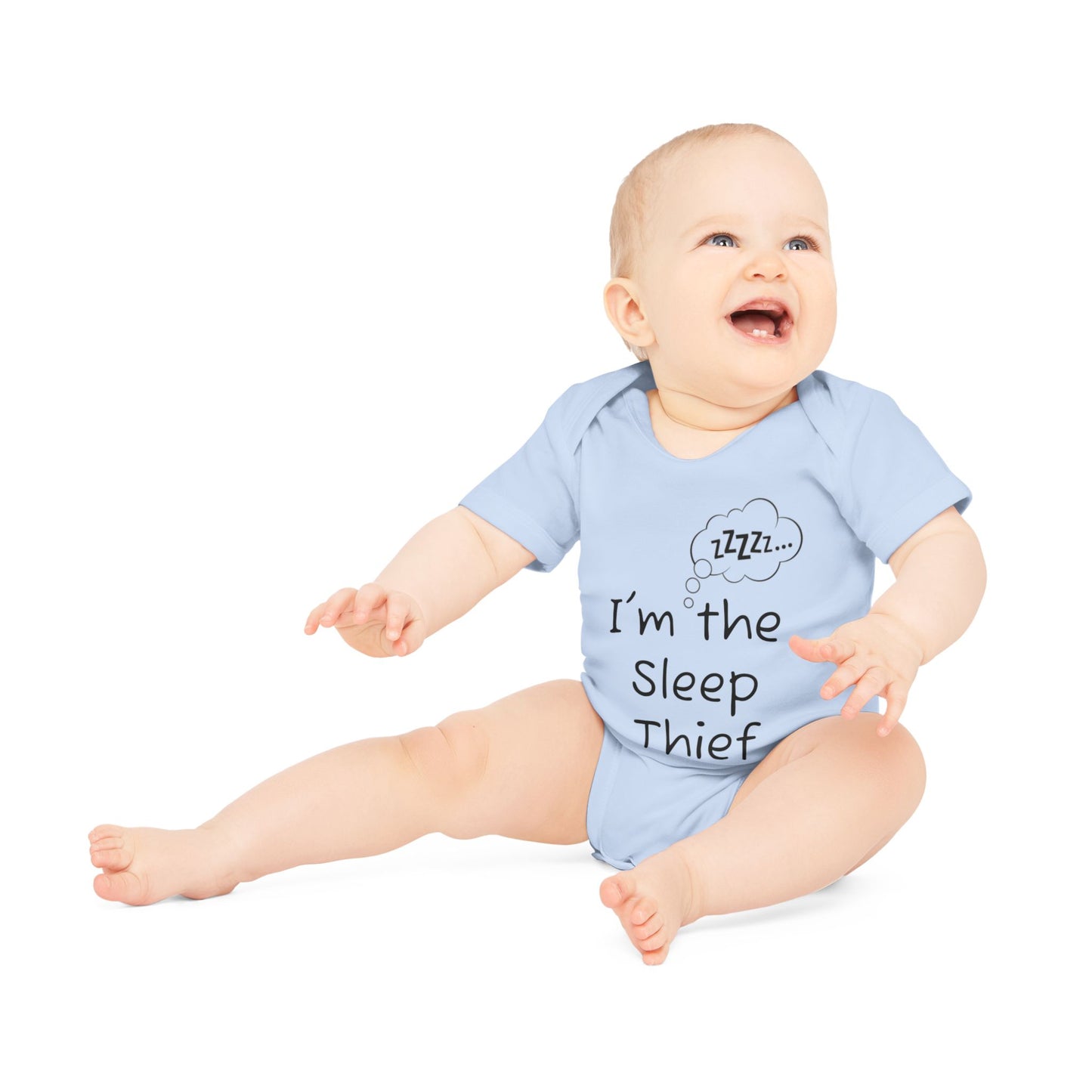 Baby Organic Bodysuit - "I'm the Sleep Thief"