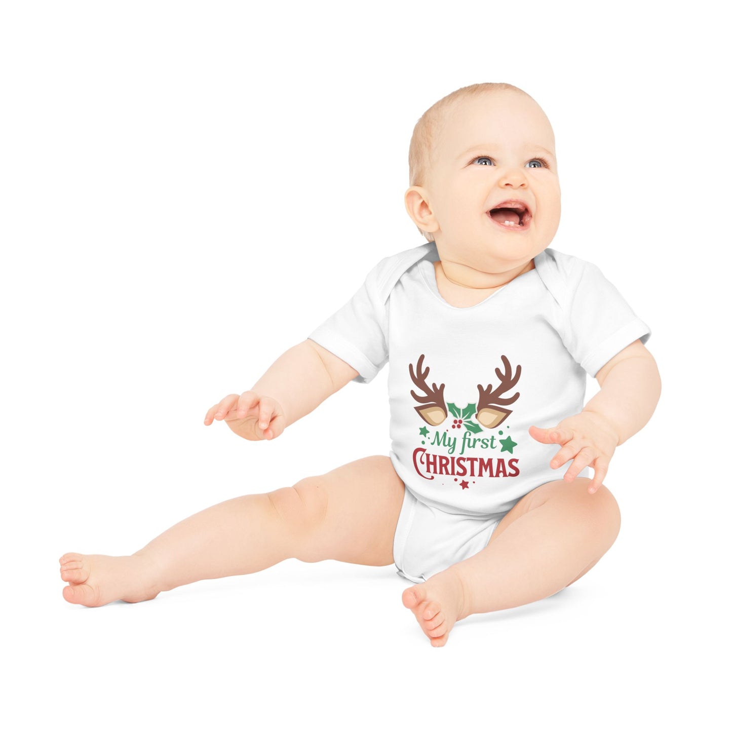 Baby Organic Bodysuit - "My First Christmas"