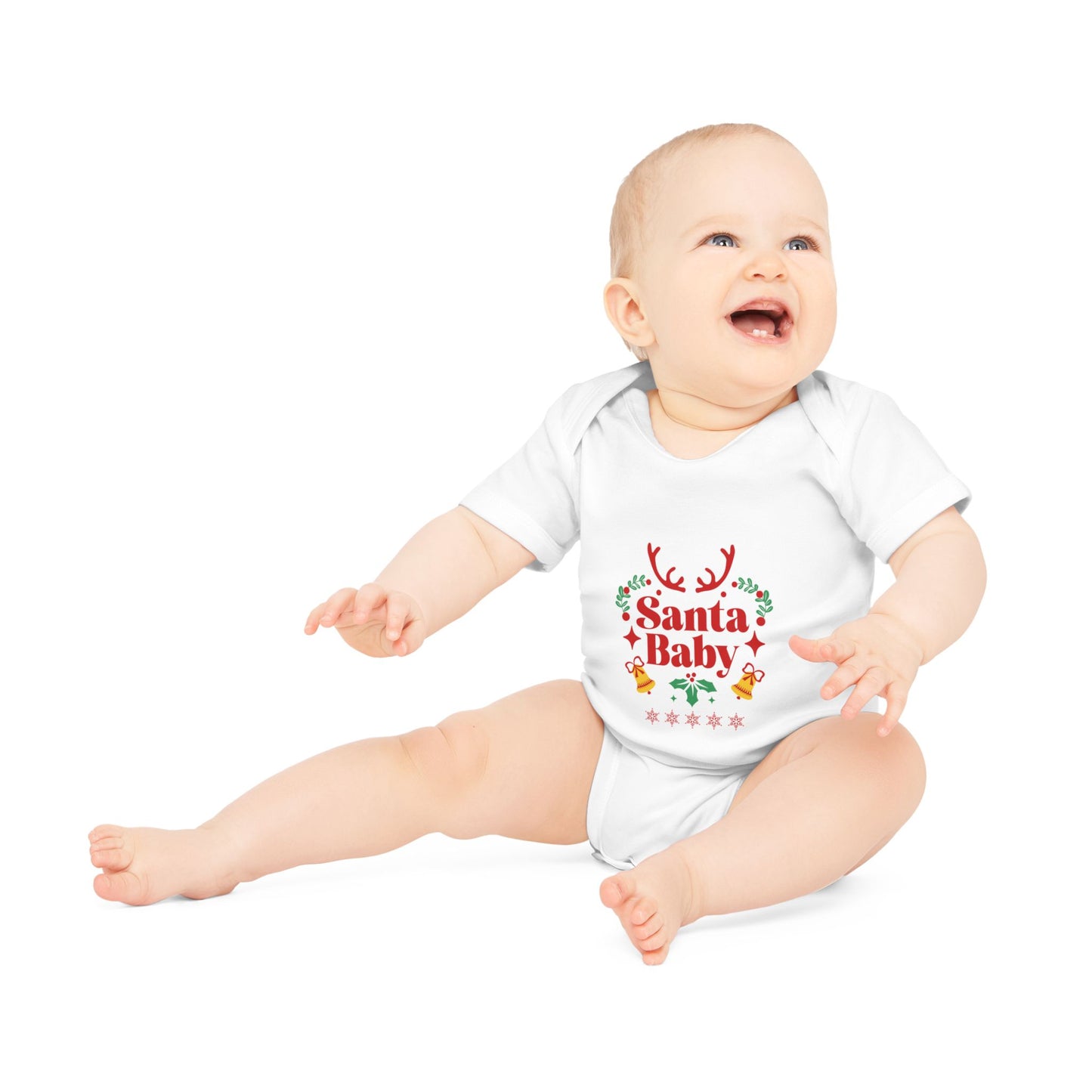 Baby Organic Bodysuit - "Santa Baby"