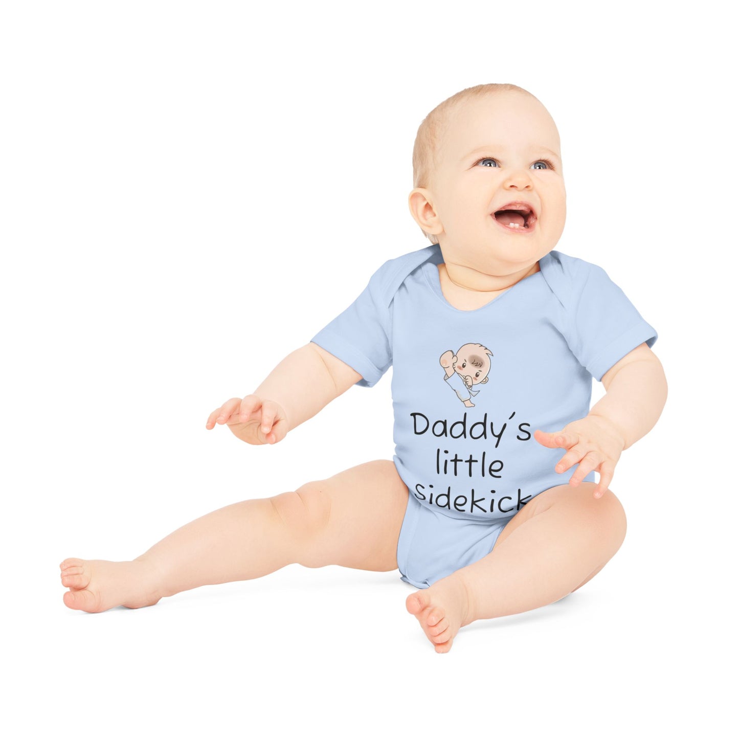 Baby Organic Bodysuit - "Daddy's little Side Kick/Boy