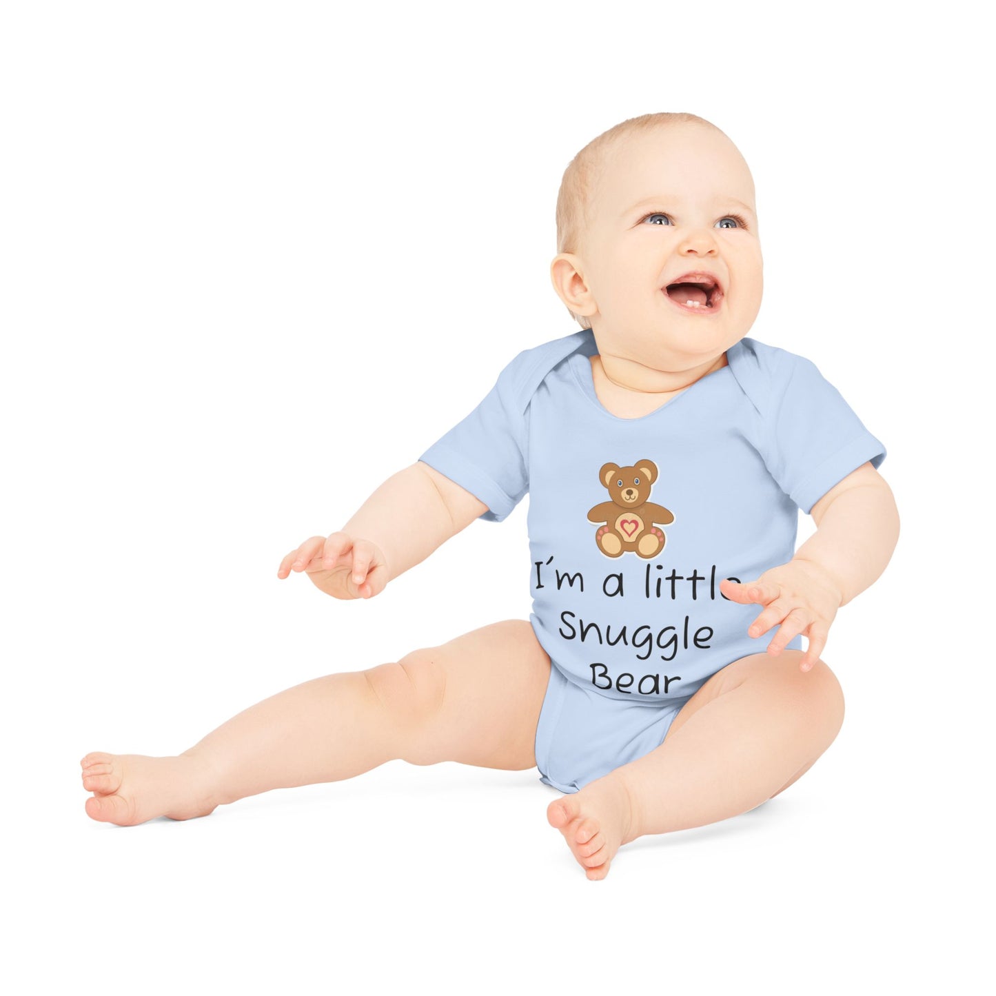 Cute Snuggle Bear Organic Baby Bodysuit - Perfect Gift for New Parents